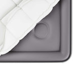 Clsoe up of Cusion Aire bed under the zip off cover