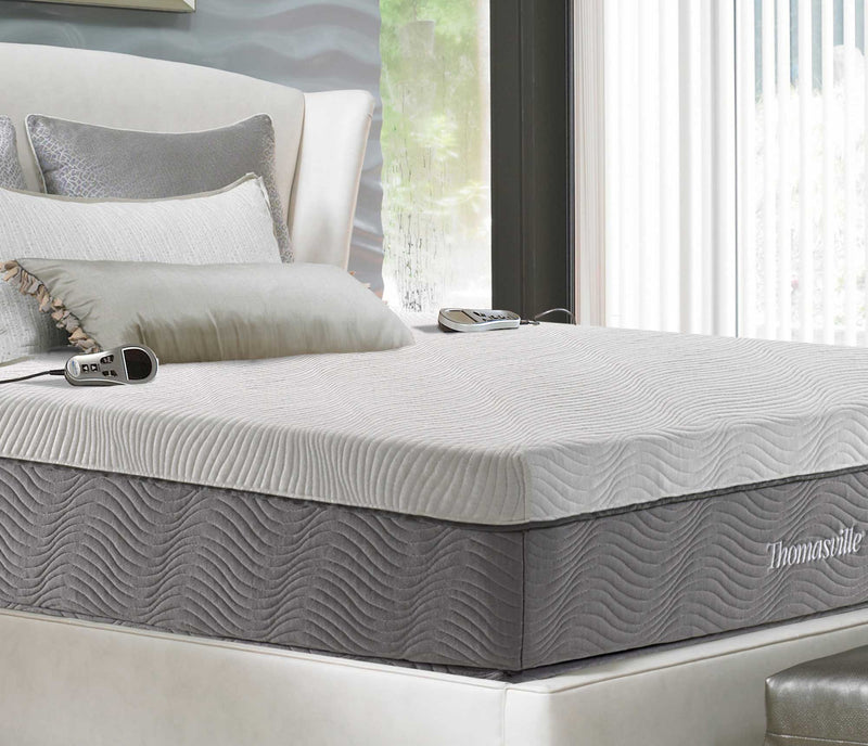 13" Night Air closeout number bed with hand controls in bedroom setting